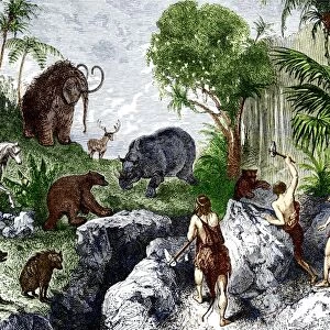 Prehistoric humans and animals