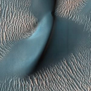 Sand dunes on Mars, satellite image