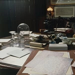 View of Darwins desk at Down House