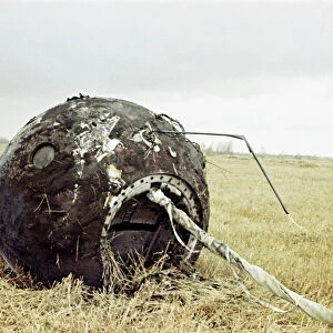 Vostok 1 spacecraft after landing, 1961