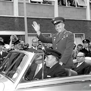 Yuri Gagarin driving through London, UK