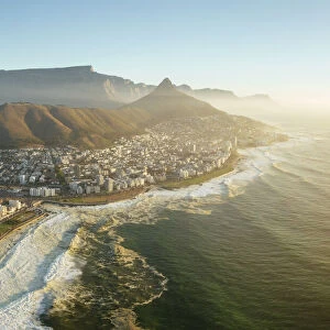Aerial view from Green Point over Cape Town, Western Cape, South Africa, Africa
