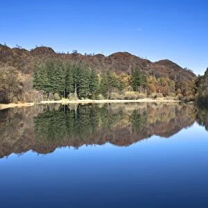 Yew Tree Tarn on a sunny autumn day, Lake District National Park, Cumbria, England, United Kingdom, Europe