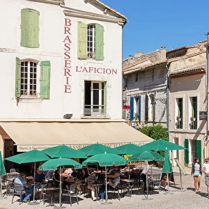 Facade of Brasserie L'Aficion, Arles, Bouches-du-Rhone, France
