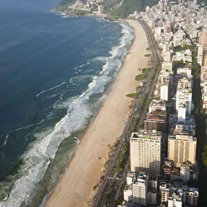 Panema Beach, Ipanema, Dois Irmaos mountain in background, Rio de Janeiro, Brazil