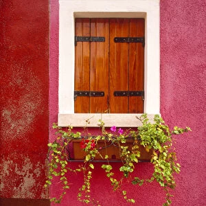 Italy, Burano. Colorful window and walls. Credit as: Jim Nilsen / Jaynes Gallery / DanitaDelimont