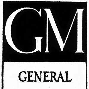 AUTOMOBILES: GM LOGO. An early logo of General Motors Company, or GM, founded in Flint