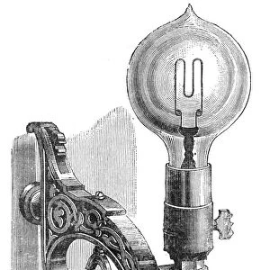 MAXIM INCANDESCENT LAMP. American inventor Hiram Percy Maxims incandescent lightbulb. Line engraving, late 19th century