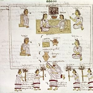 MEXICO: AZTEC WEDDING. Aztec wedding ceremony, during which the clothes of the bride