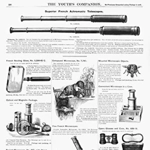 SCIENTIFIC INSTRUMENTS, 1890. American magazine advertisements for various scientific instruments