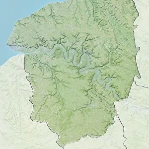 Departement of Seine-Maritime, France, Relief Map