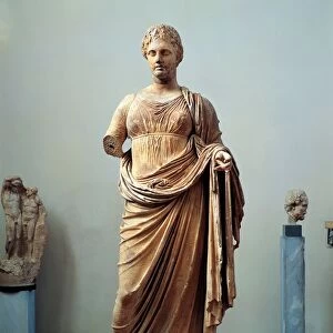 Marble statue of goddess Themis by Chairestratos, from Rhamnous, Greece, 3rd Century B. C
