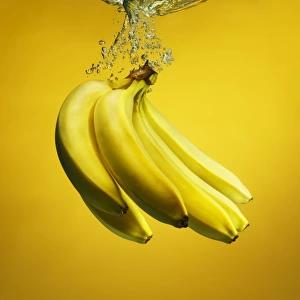 bananas splashed into water