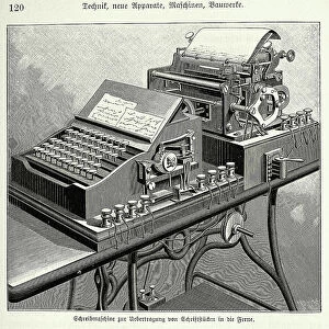 Typewriter for the transmission of writings in the distance, 1890s, 19th Century history technology