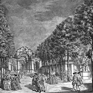 Vauxhall Gardens - engraving by L. J. Muller History of London - Vauxhall / Lambeth
