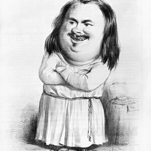Caricature of Honore de Balzac (1799-1850) illustration from Le Charivari