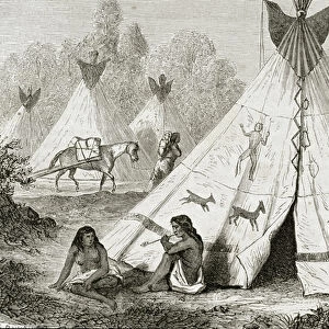Comanche Indian Camp in the 1850s, from Le Tour du Monde, published in Paris