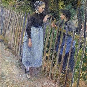 "Conversation"Peinture de Camille Pissarro (1830-1903) vers 1881 Dim 65, 3x54 cm National Museum of Western Art, Tokyo