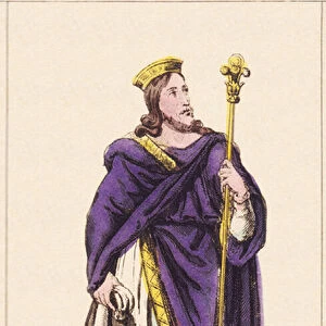 Dagobert I, ALPHABET OF THE HISTORY OF FRANCE, circa 1830 (engraving)