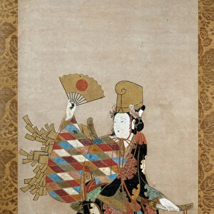 Dancer or geisha. Anonymous Japanese print from the Edo Period, Ukiyo-E Style