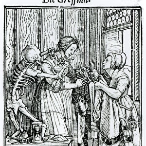 Death and the Mistress, from The Dance of Death, engraved by Hans Lutzelburger, c