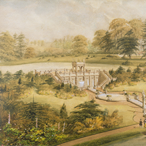 Design for Cowley Manor, c. 1860 (w / c, pen & ink on paper)