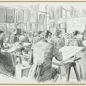 Designing Room, Municipal School of Art, 1893-94 (pencil on paper)