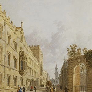 Exeter College, Oxford, 1848 (pencil and watercolour)