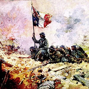 French soldiers during the battle of the Somme 1916 (painting)