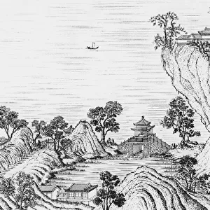 Detail of the gardens of the Chinese Emperor, from