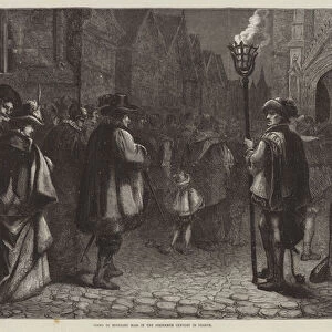 Going to Midnight Mass in the Sixteenth Century in France (engraving)