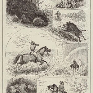 Hunting in Morocco (engraving)