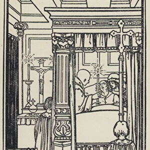 Illustration for The Dream Of Gerontius by Cardinal Newman (litho)