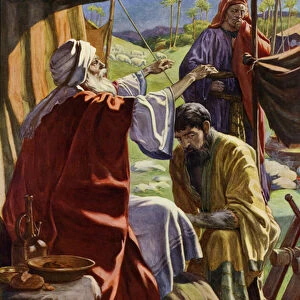 Jacob Obtaining The Blessing (colour litho)