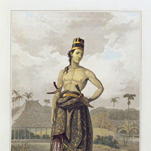 A Javan in Court Dress, pl. 6 from Vol I of The History of Java
