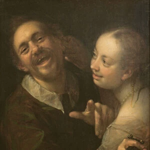 A Laughing Couple, self portrait of the artist with his wife (Scherzendes Paar), 1596