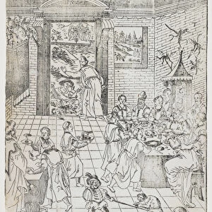 Lazarus at the House of the Rich Man, plate from Giulio Alenis "