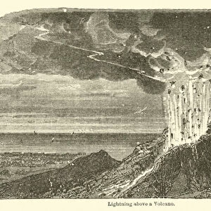 Lightning above a Volcano (engraving)