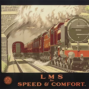 LMS for Speed and Comfort, poster advertising the London, Midland and Scottish Railway (colour litho)
