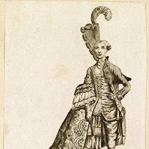Mademoiselle de Beaumont or the Chevalier d Eon, pub. 1777 (engraving)