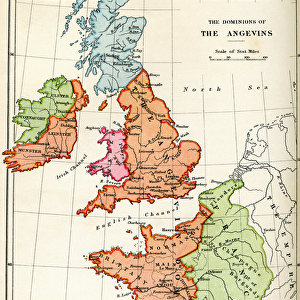 Map of the dominions of the Angevins c. 1170, from A Short History of the English People by J