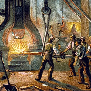 Metallurgy: drumhammer (drumhammer) - Manufacture of iron. chromolithograph1890