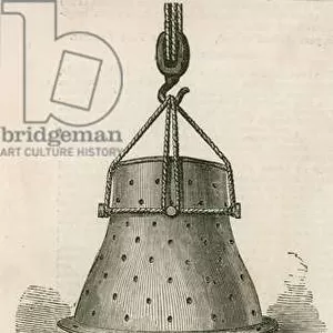 Method of making the bell mould for the bells for the new Palace of Westminster (engraving)