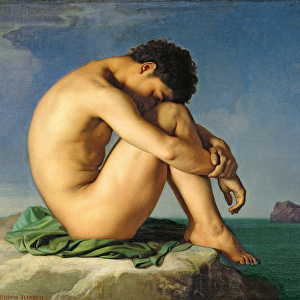 Naked Young Man Sitting by the Sea, 1836 (oil on canvas)