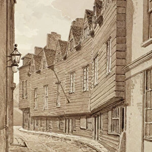 Old Houses in Mill Lane, Bermondsey, 1828, from Pennants London