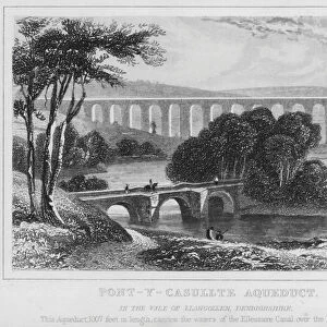 Pont-Y-Casullte Aqueduct, in the Vale of Llangollen, Denbighshire (engraving)