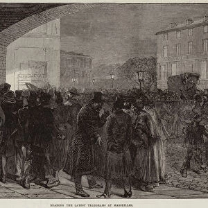 Reading the Latest Telegrams at Marseilles (engraving)