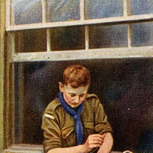 A Scout is Thrifty, 1929 (colour litho)