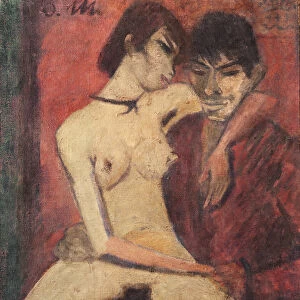 Seated Gipsy Lovers, 1922 (oil on canvas) (see 274040 for verso)