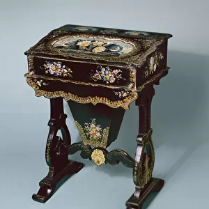 Sewing table and desk, c. 1865 (papier mache)